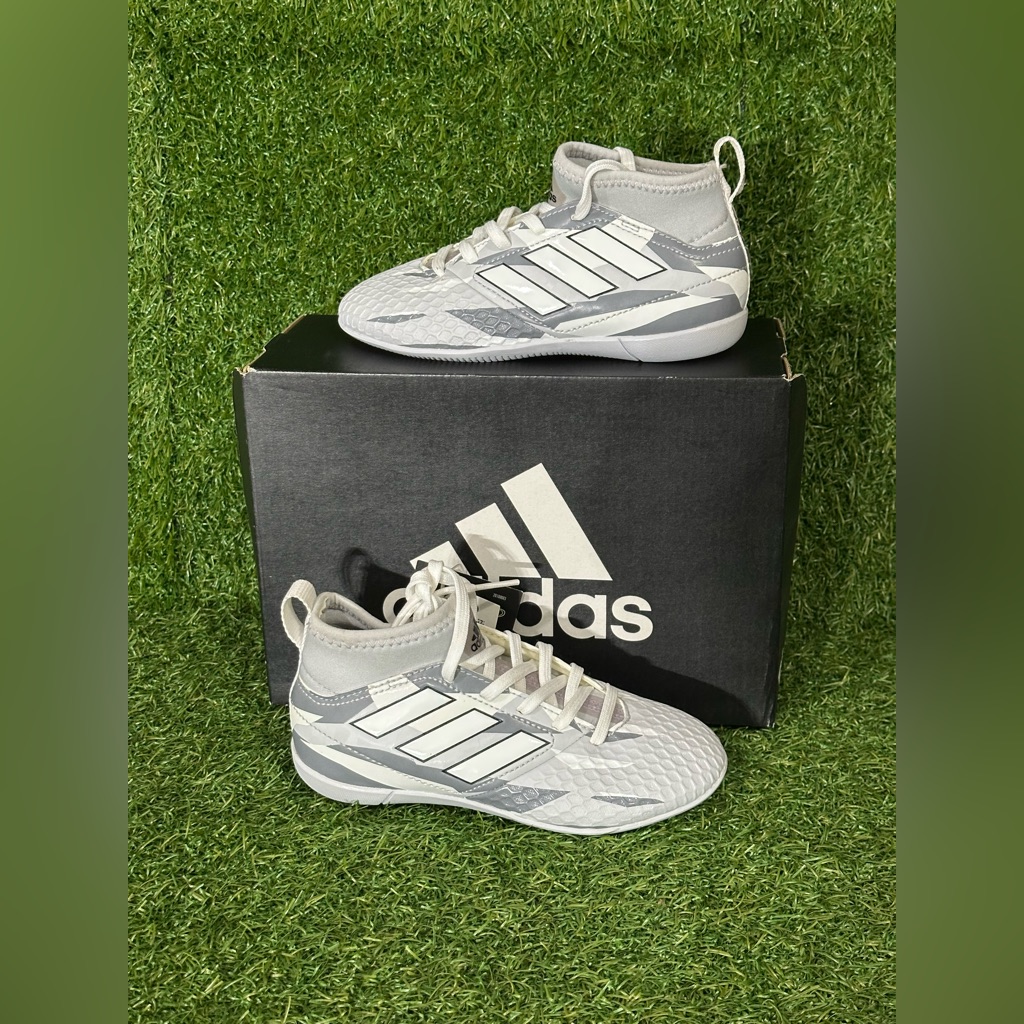Adidas Ace 17.3 Indoor Soccer Shoes, Size 11c Kids , Color Grey/White/Black